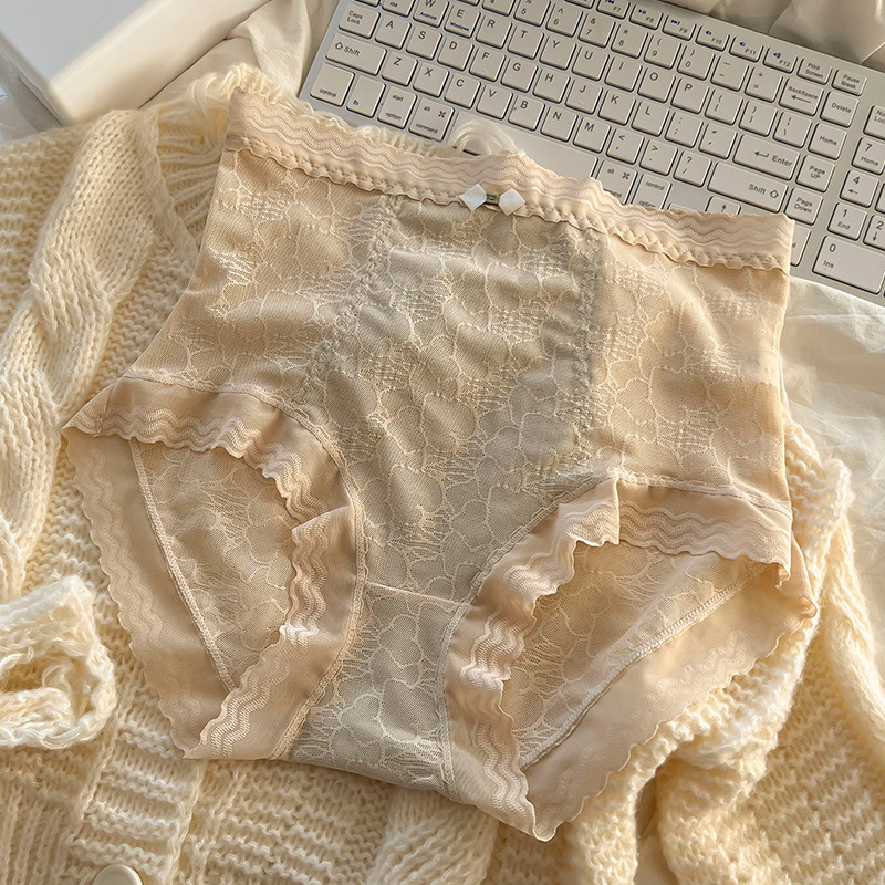 收腹提臀蕾絲純棉高腰無痕內褲