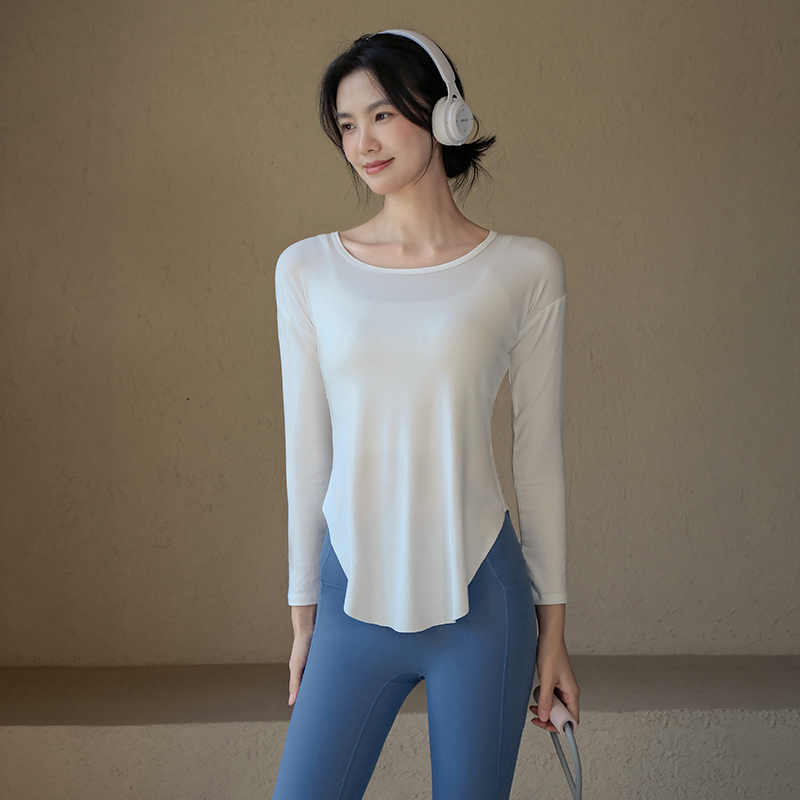 寬鬆透氣專業普拉提瑜伽服長袖
