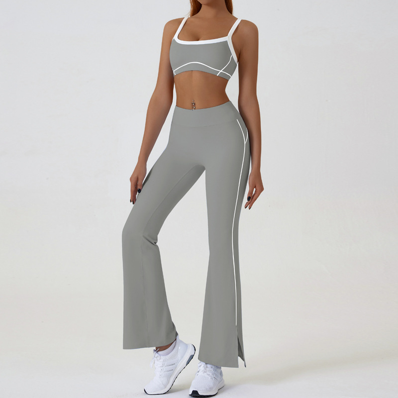 夏季裸感緊身胸長褲套裝