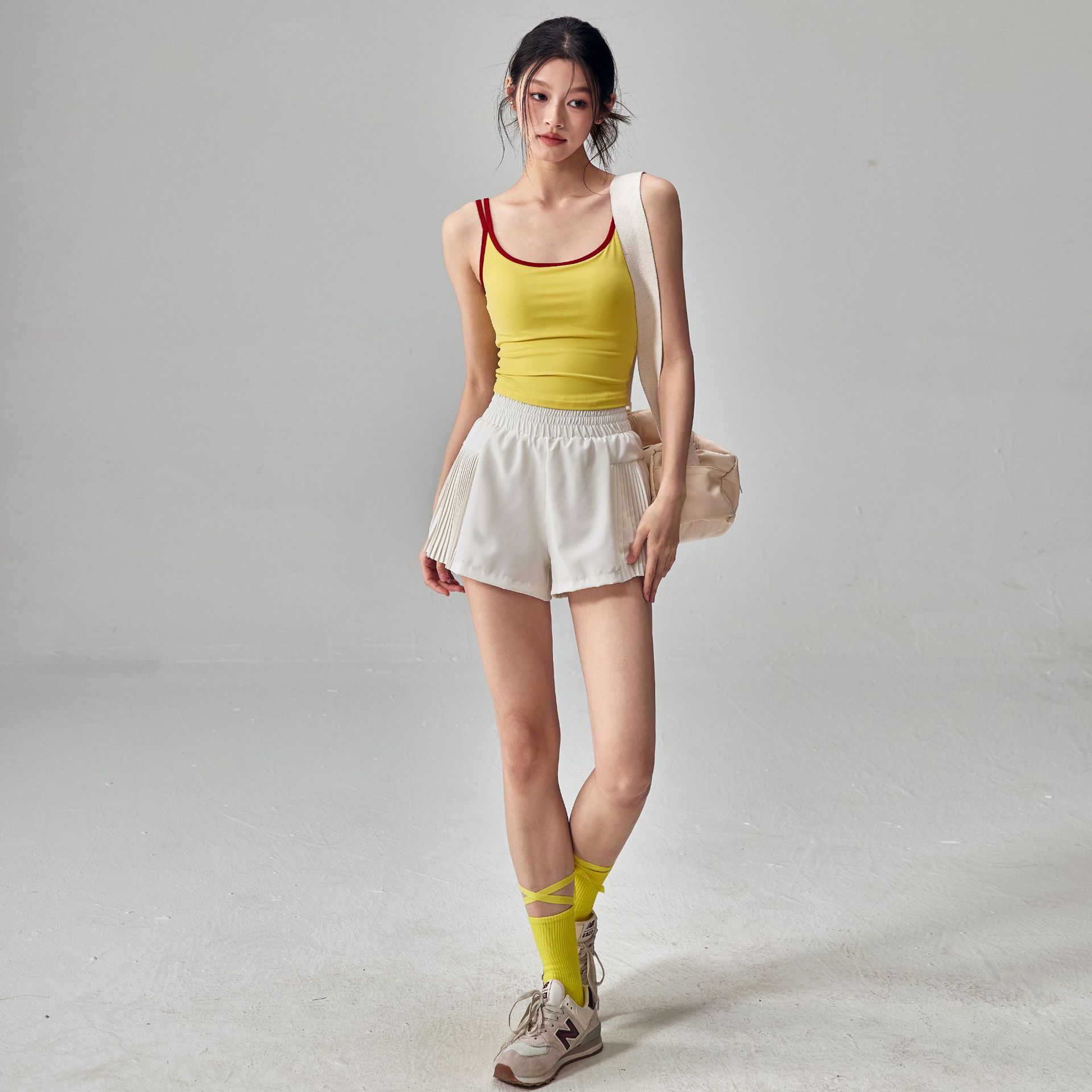 撞色雙肩帶顯瘦運動健身美背文胸