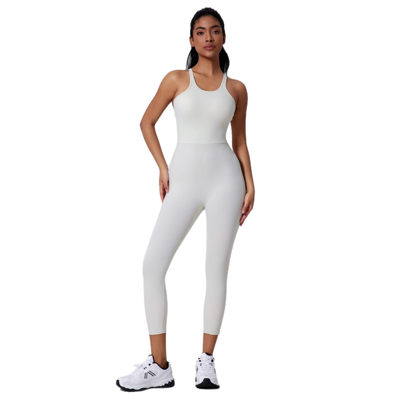 磨毛裸感V型美背提臀塑形連體服