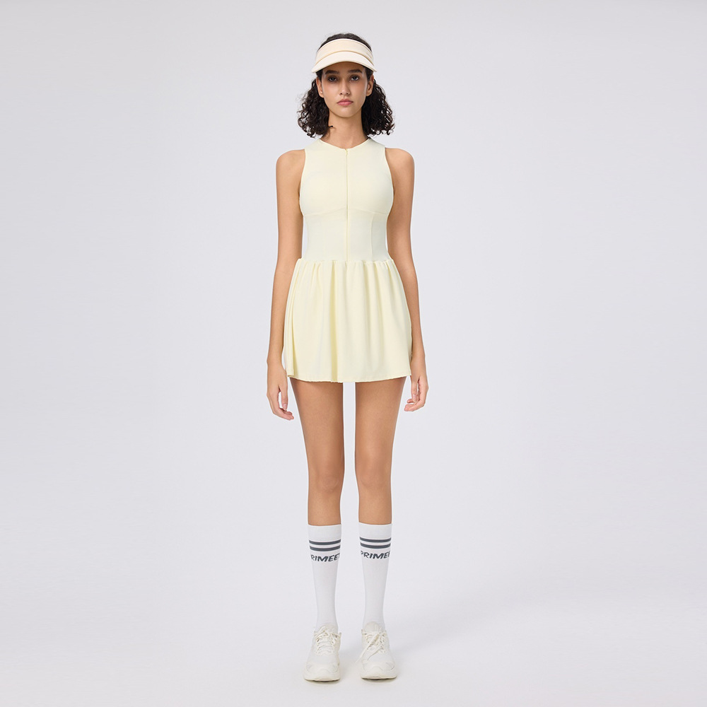 圓領防走光羽毛高爾夫網球連衣裙