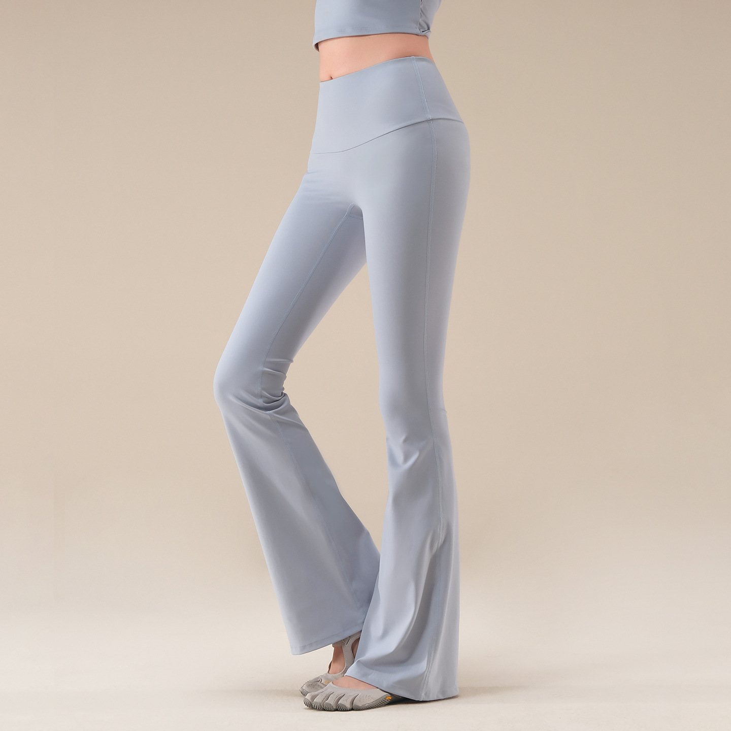 秋季高腰顯瘦無尷尬線訓練微喇褲