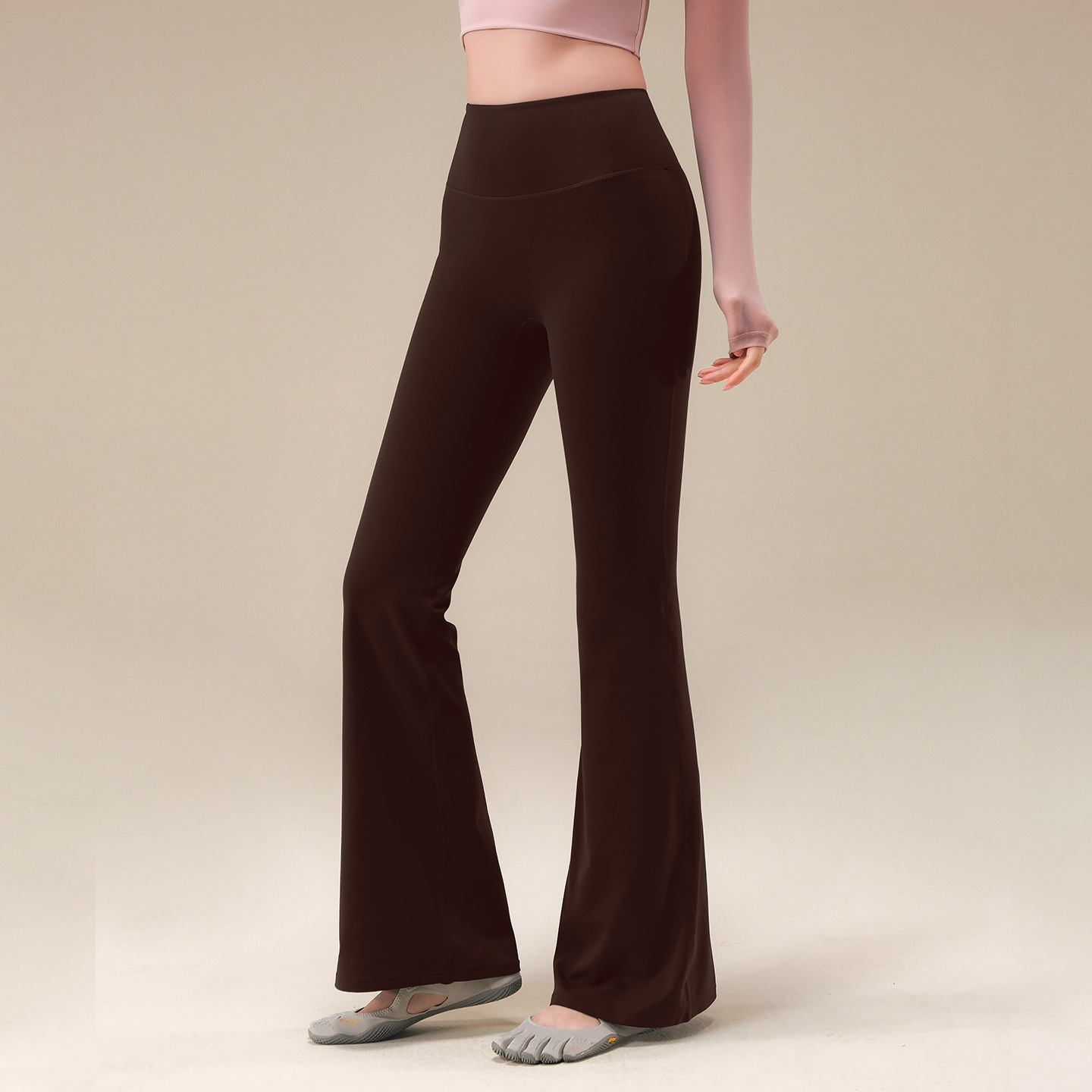 新款專業跑步運動高腰健身訓練喇叭褲