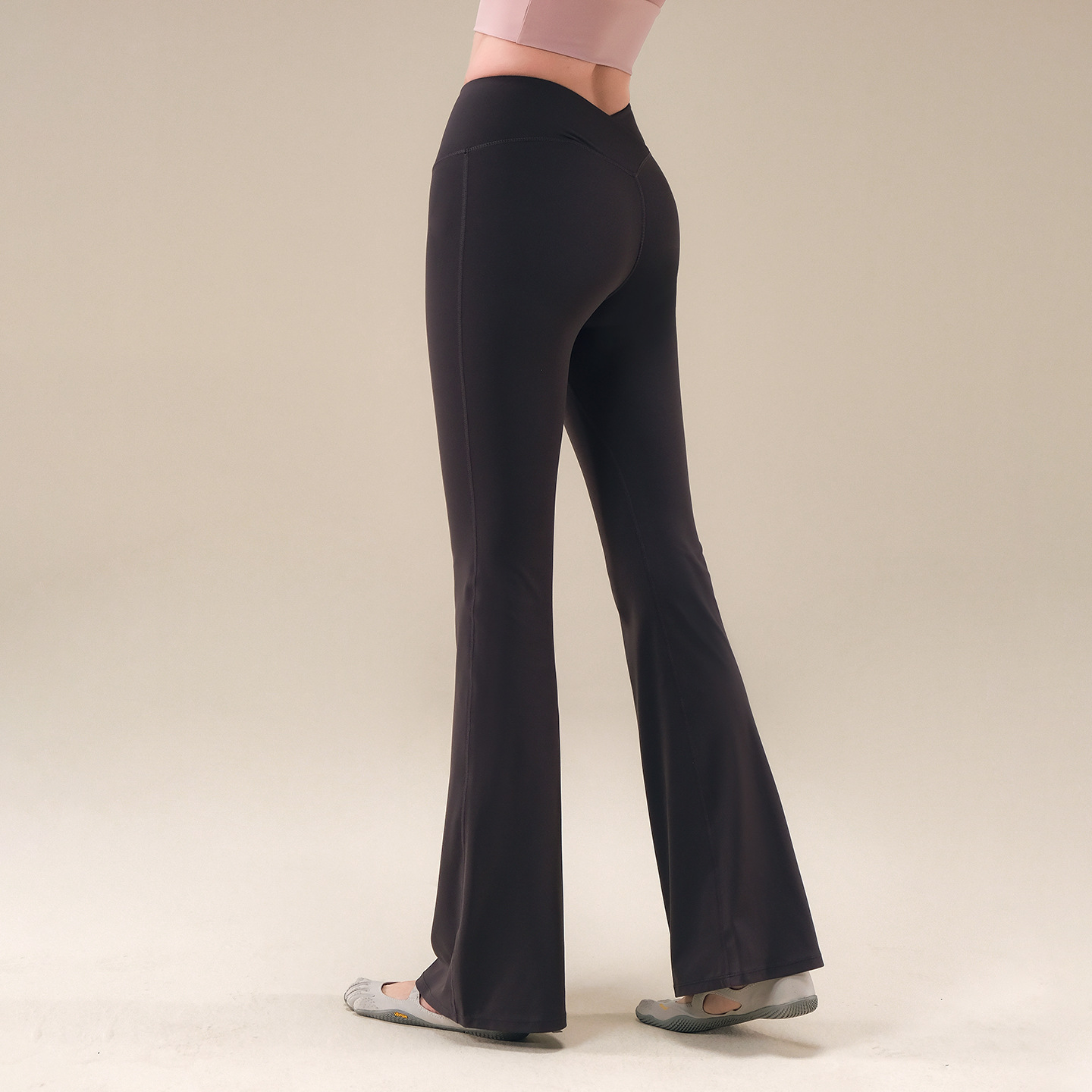 新款專業跑步運動高腰健身訓練喇叭褲