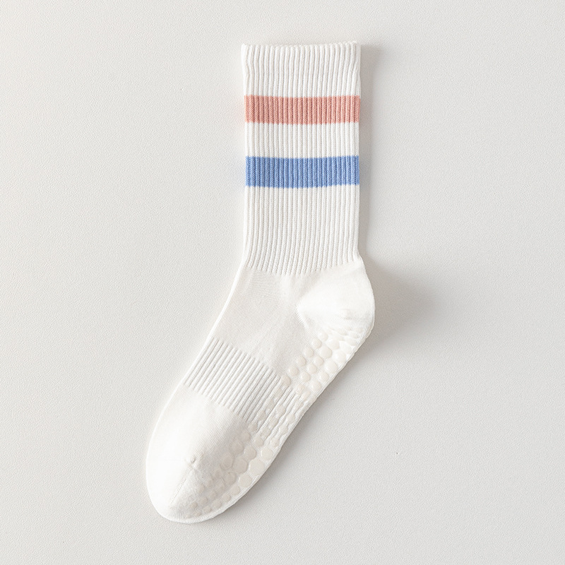 專業防滑中筒條紋瑜伽襪