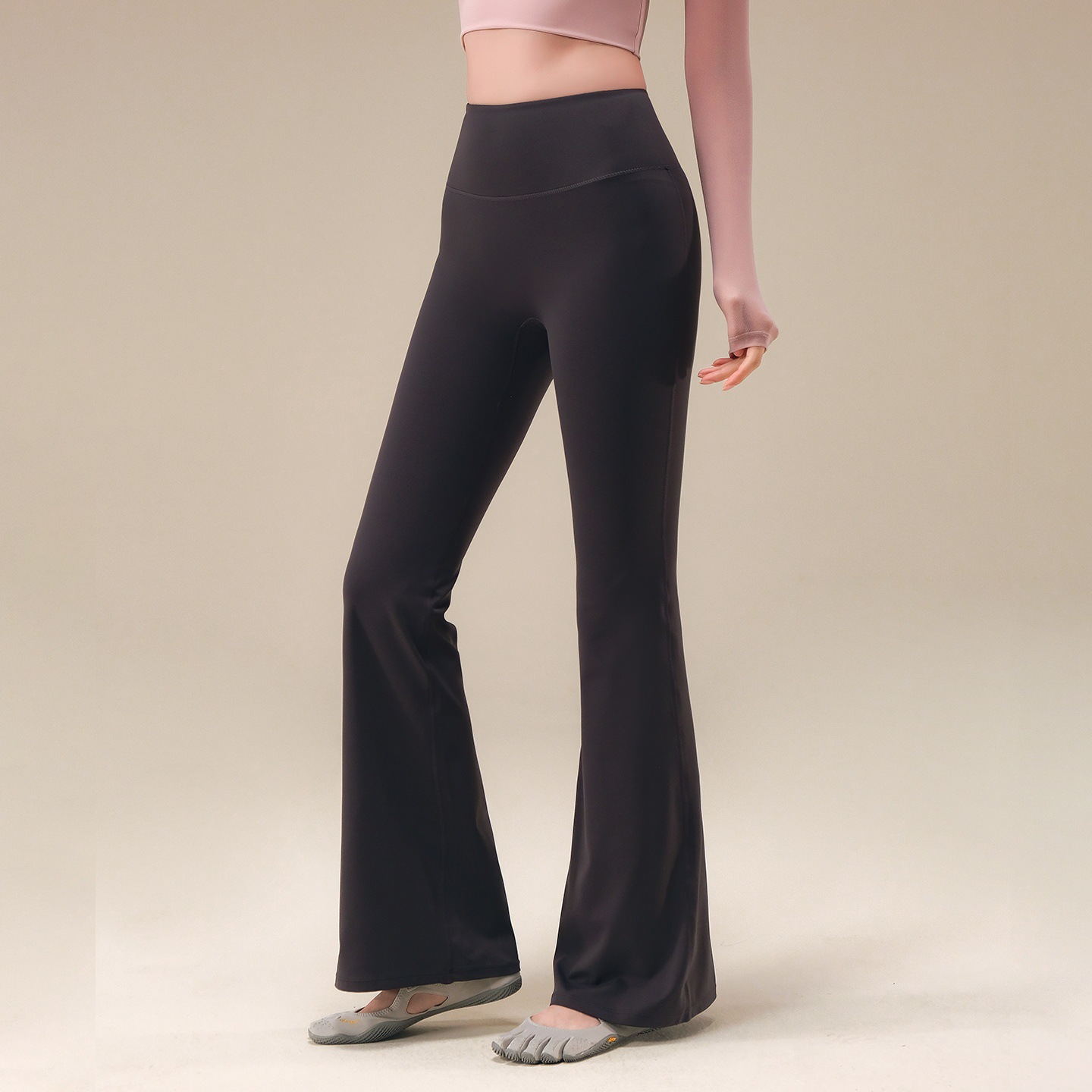 新款專業跑步運動高腰健身訓練喇叭褲