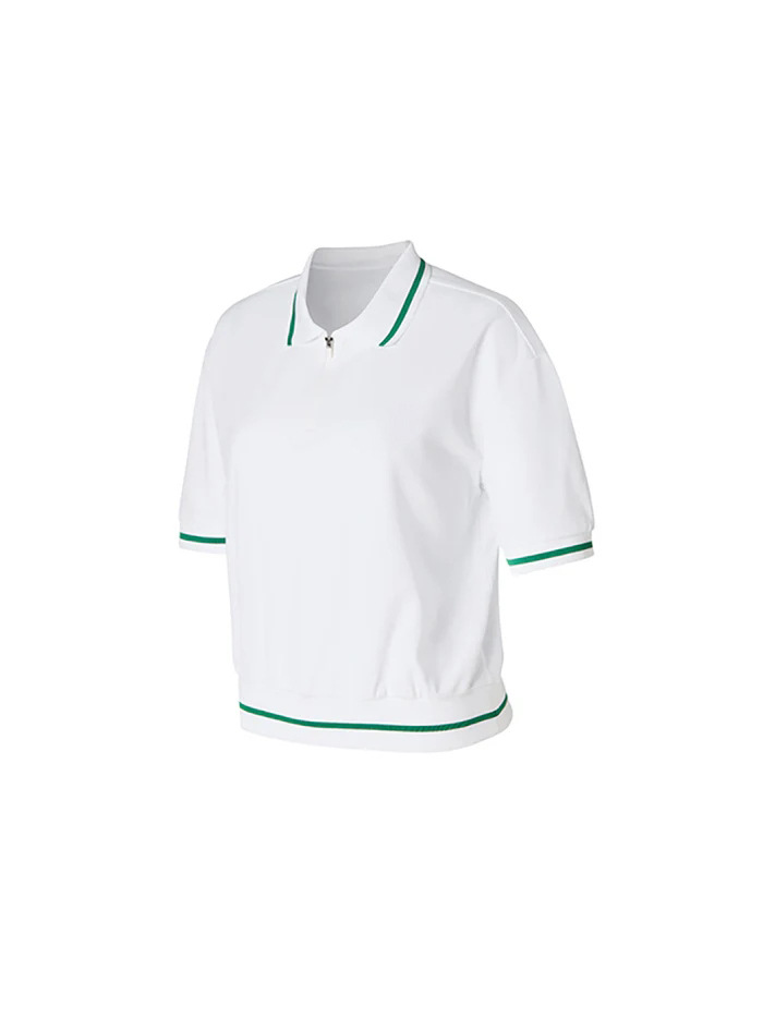 休閒撞色螺紋運動網球高爾夫短袖