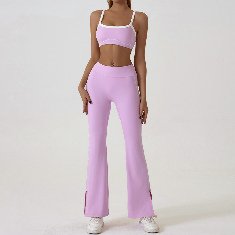 夏季裸感緊身胸長褲套裝