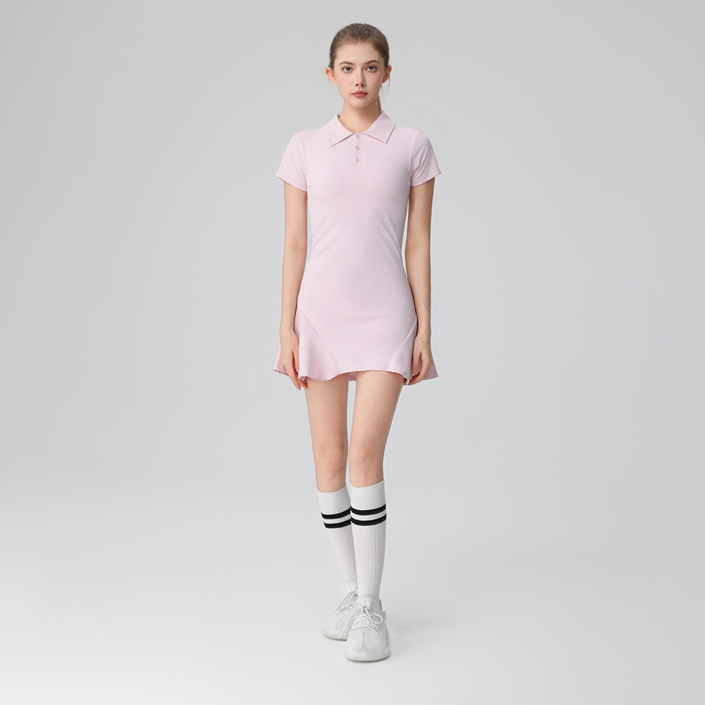 修身POLO領高爾夫運動連衣裙
