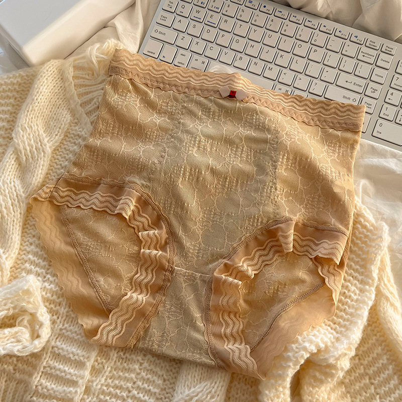 收腹提臀蕾絲純棉高腰無痕內褲