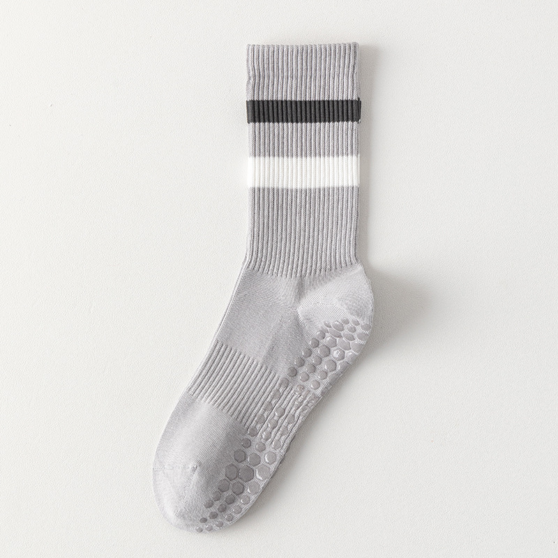 專業防滑中筒條紋瑜伽襪