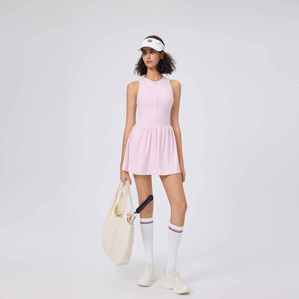 圓領防走光羽毛高爾夫網球連衣裙