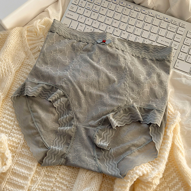 收腹提臀蕾絲純棉高腰無痕內褲