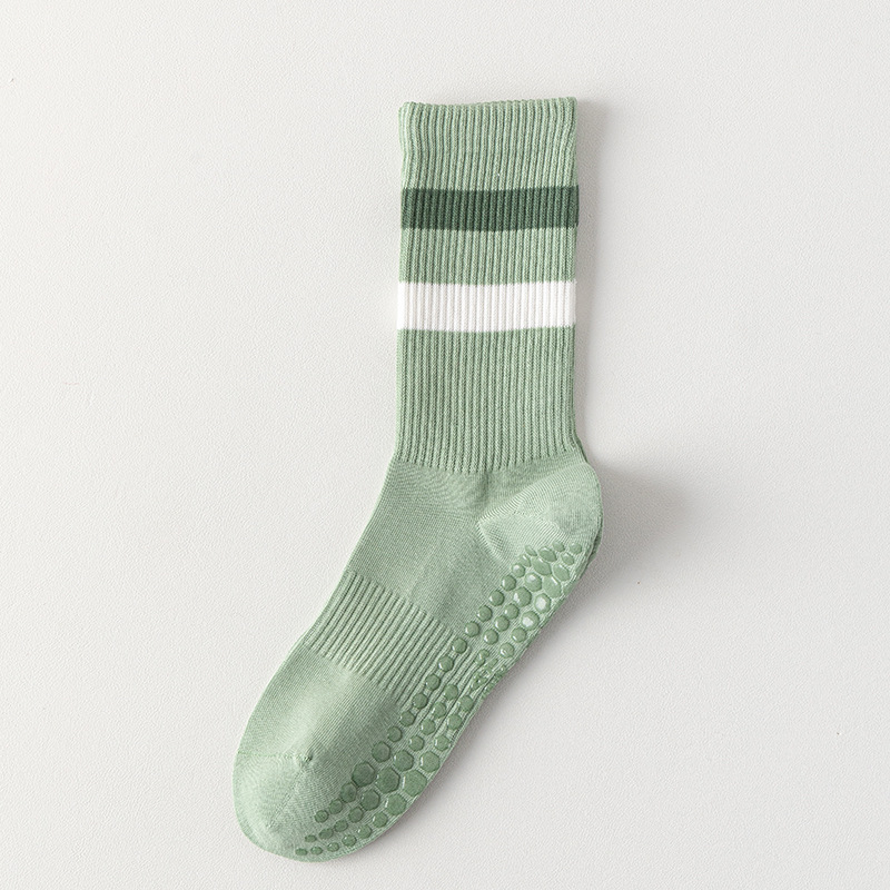 專業防滑中筒條紋瑜伽襪