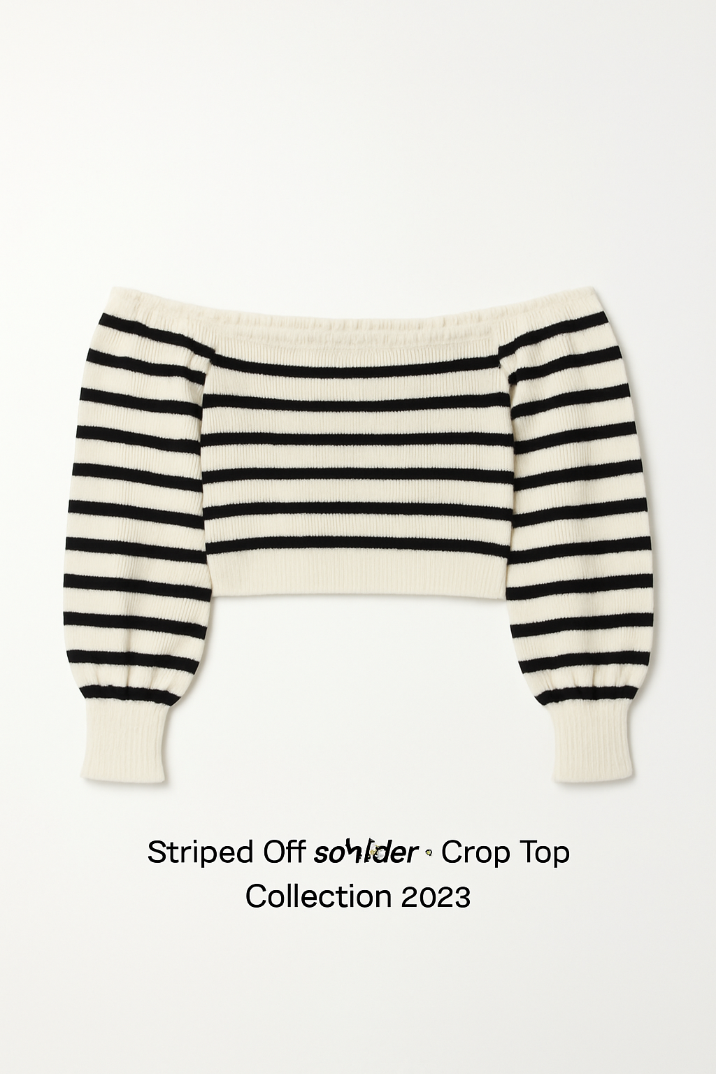 [A002] Striped Off-shoulder - Crop Top Collection 2023