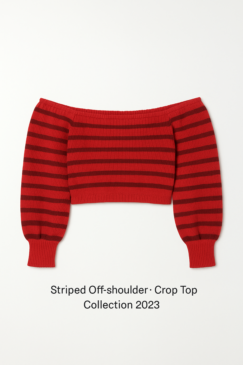 [A002] Striped Off-shoulder - Crop Top Collection 2023