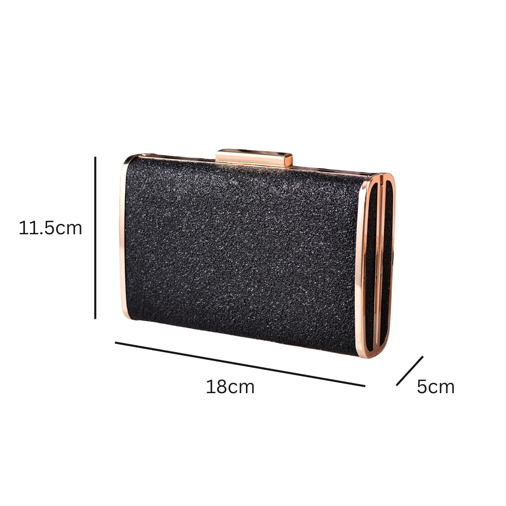 Soft Glitter Clutch (Black)