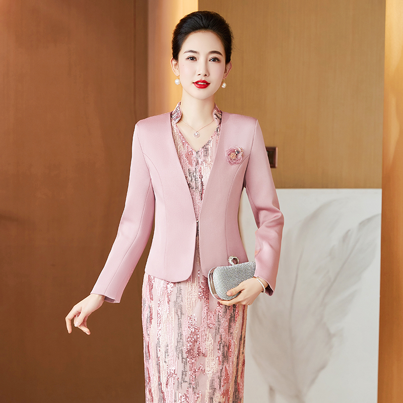 Elegant Queen Anne Sequins Midi Dress (Made To Order)