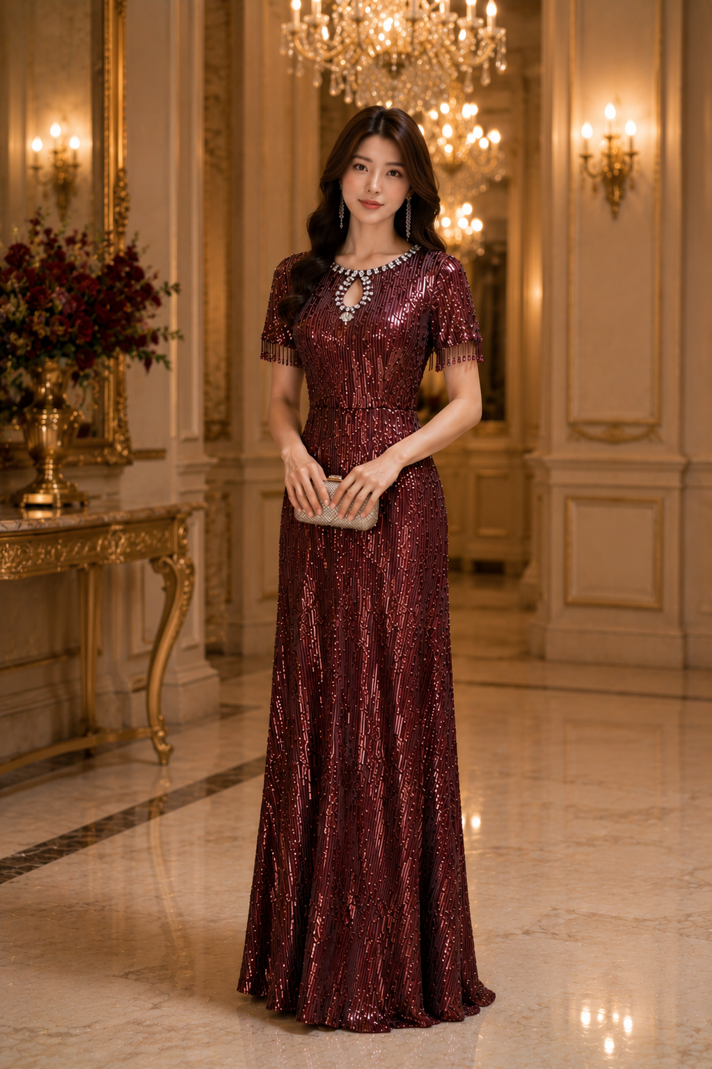 Shimmer Luxe Sequins Evening Gown