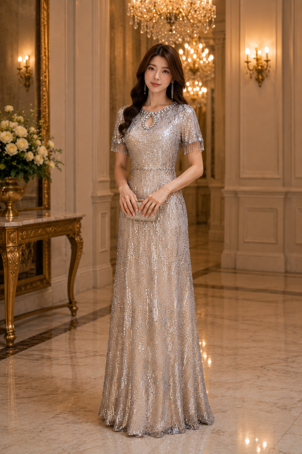 Shimmer Luxe Sequins Evening Gown