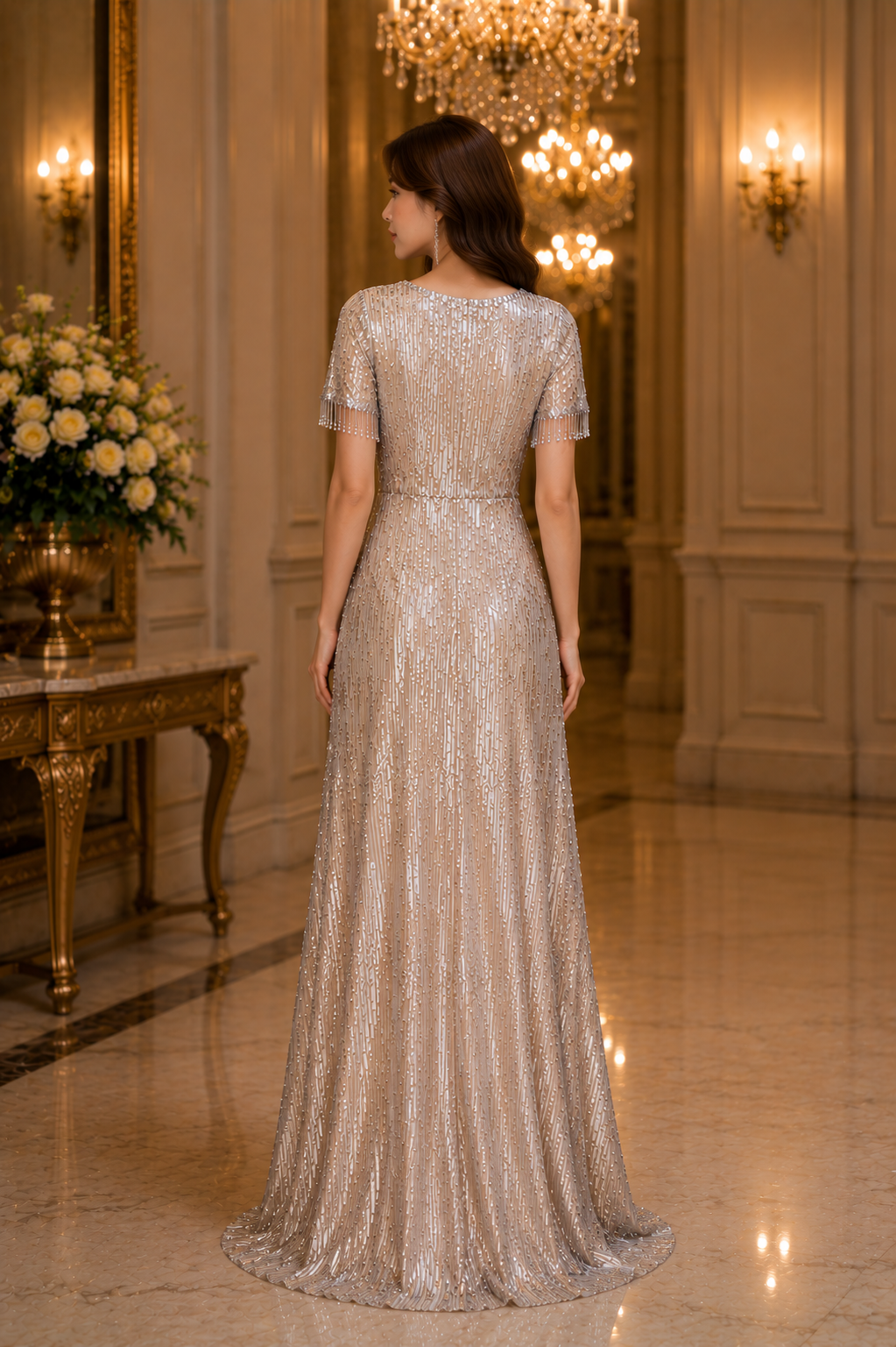 Shimmer Luxe Sequins Evening Gown