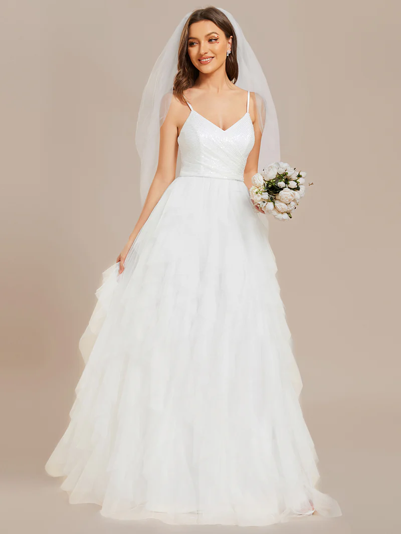 Elegant Pure Sequins Lace Sweetheart Wedding Dresses (Retail)