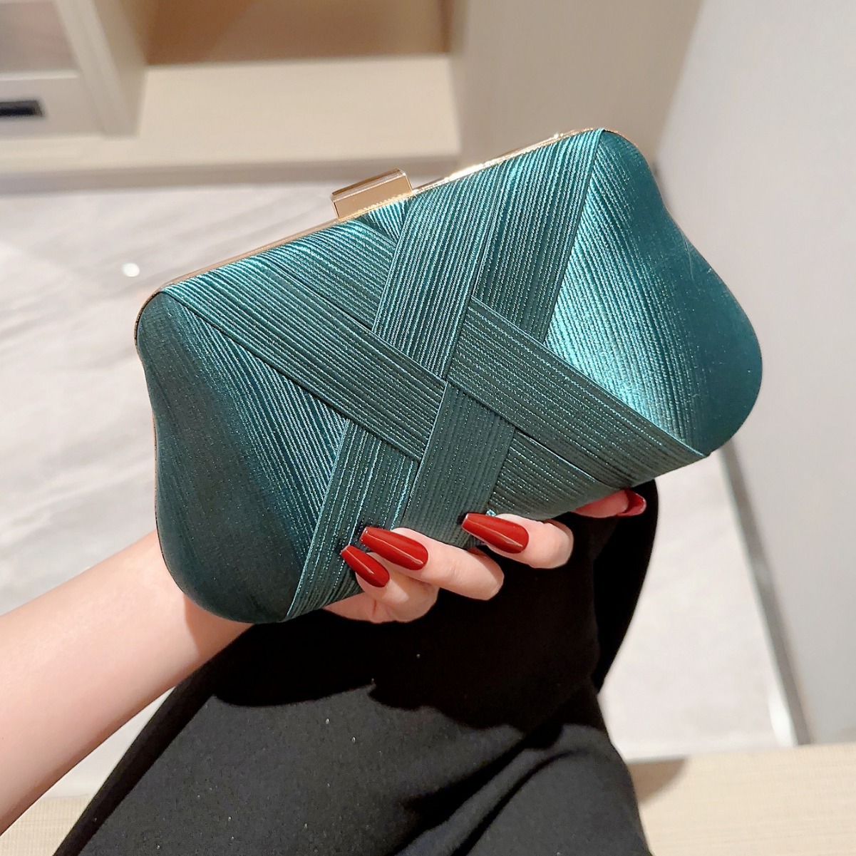 Ruched Clutch Bag