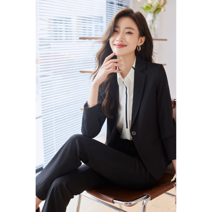 Formal Long Sleeve Black Coat (Black) (Retail)
