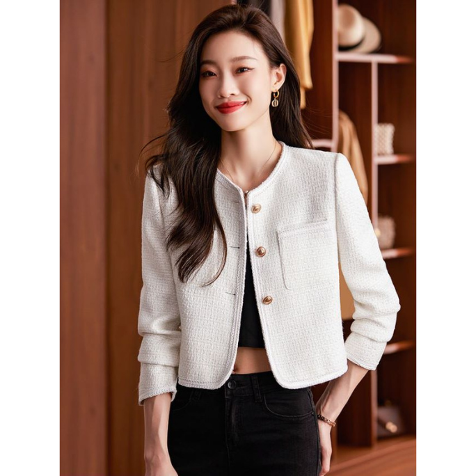 Long Sleeve Knit Coat (White) (Retail)