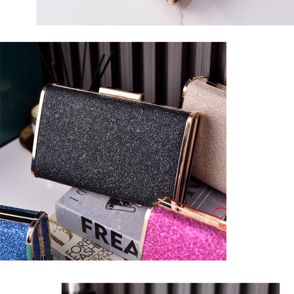 Soft Glitter Clutch (Black)