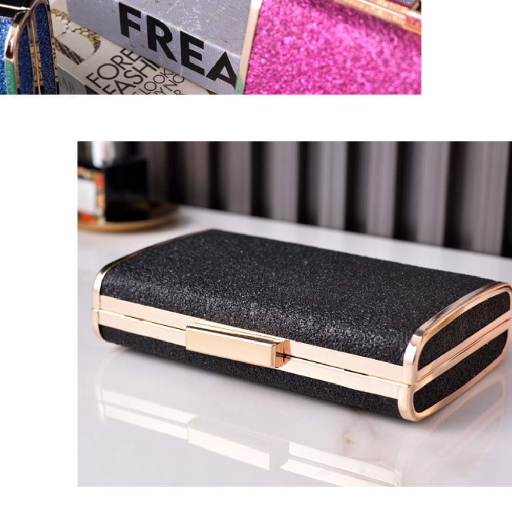 Soft Glitter Clutch (Black)