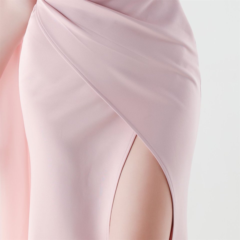 One Side Shoulder with Cape Scarf (Pink) (Make To Order)