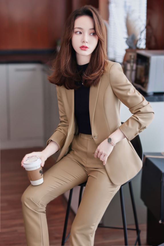 Formal Long Sleeve Coat (Beige) (Retail)