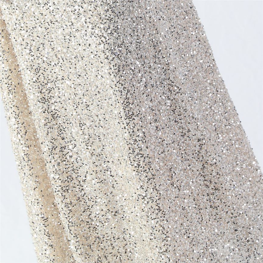 Elegant Stretch Spaghetti Sequins A-Line Evening Gown (Silver) (Made To Order)