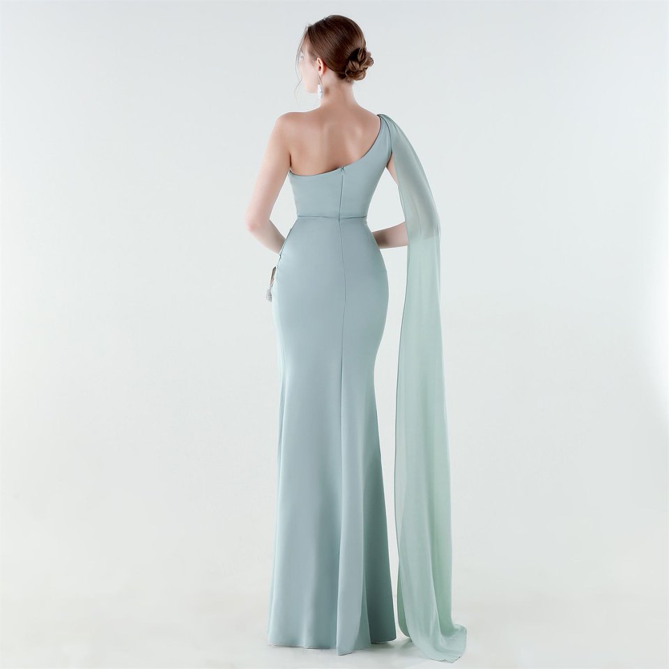 One Side Shoulder with Cape Scarf (Lake) (Retail)