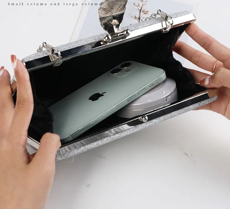 Soft Glitter Clutch (Black)