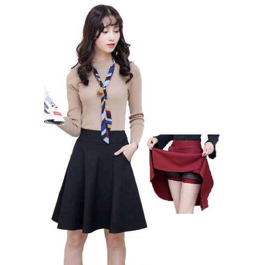 OL Casual Flare Skirt Pant (Black) (Retail)