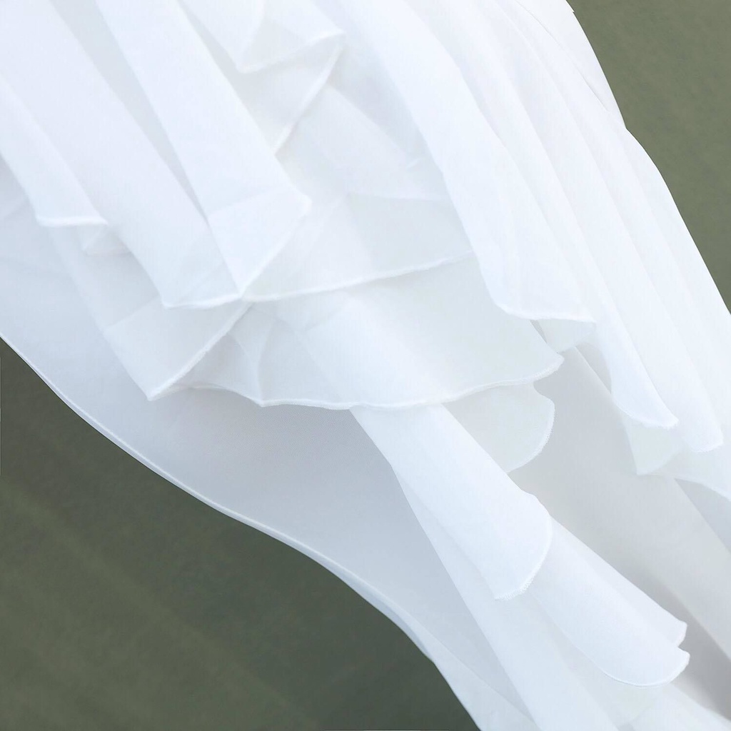 Backless Long Mermaid Evening Gown (White) (Made To Order)