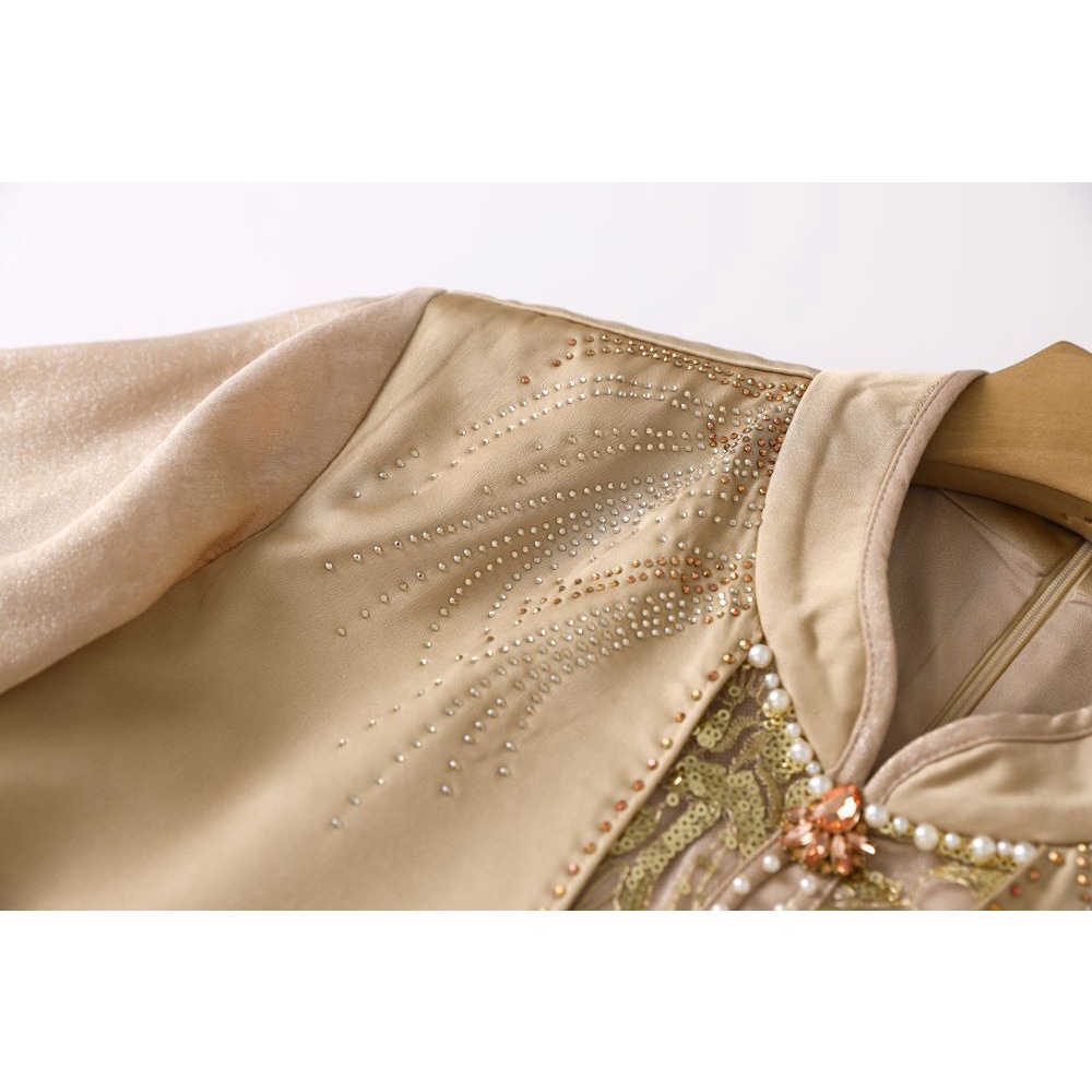 Half Flare Sleeve Lace Sequins Cheongsam (Made To Order)