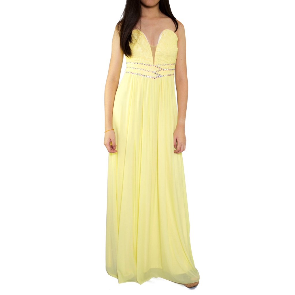 Strapless Yellow Maxi Dress
