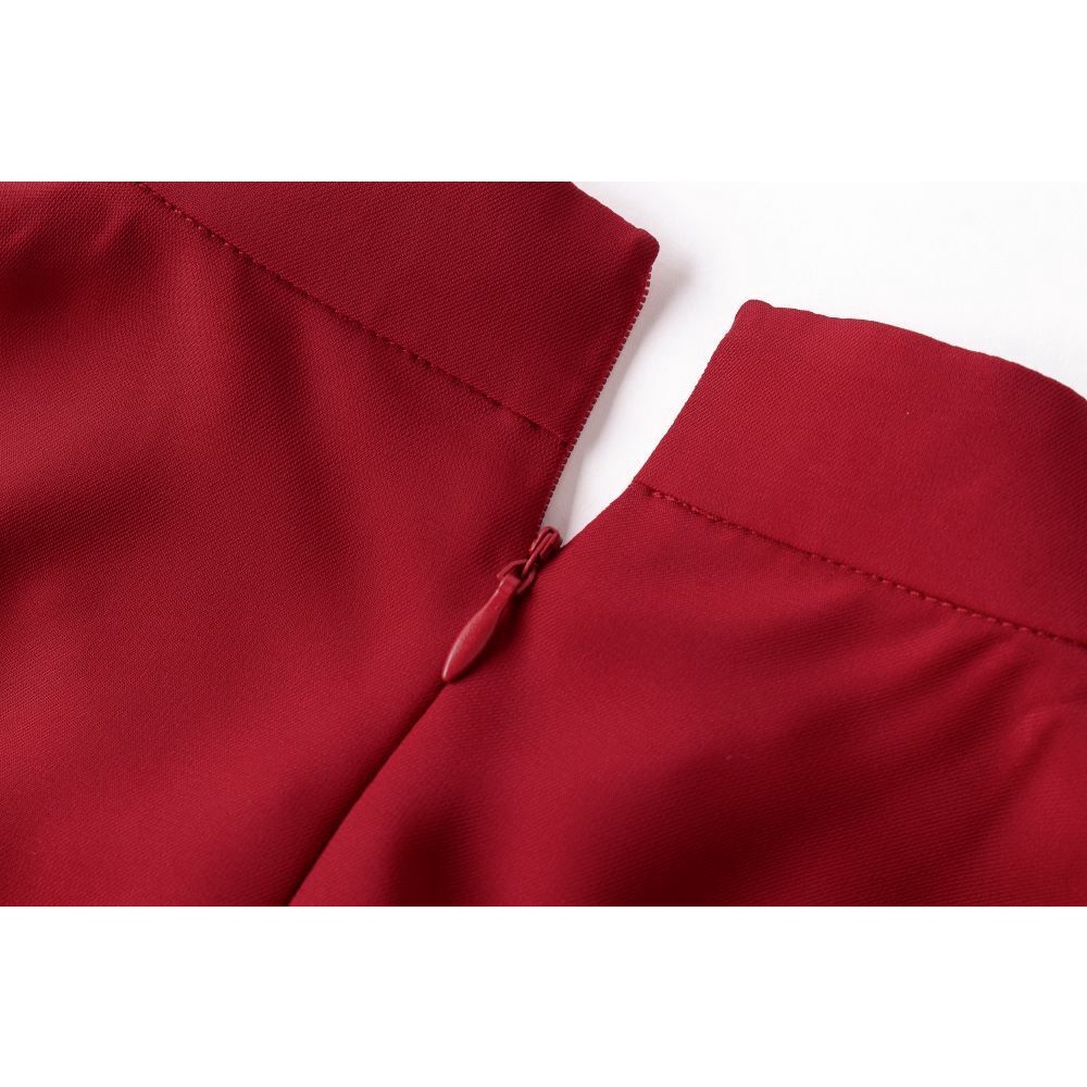 Elegant Lace Maroon Cheongsam (Made To Order)