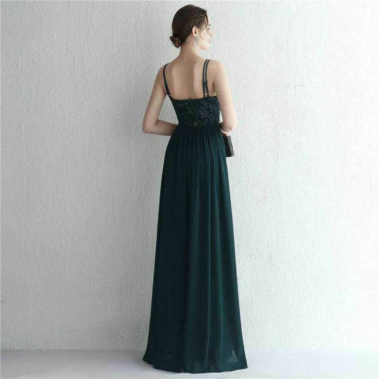 Halter Sequins with Cape Skirt in Mermaid Style Evening Gowns (Green) (Retail)