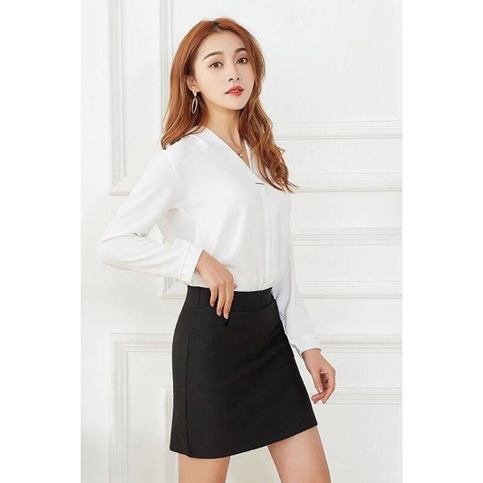 Stretchable OL A-line  Pencil Black Skirt Pant (Retail)