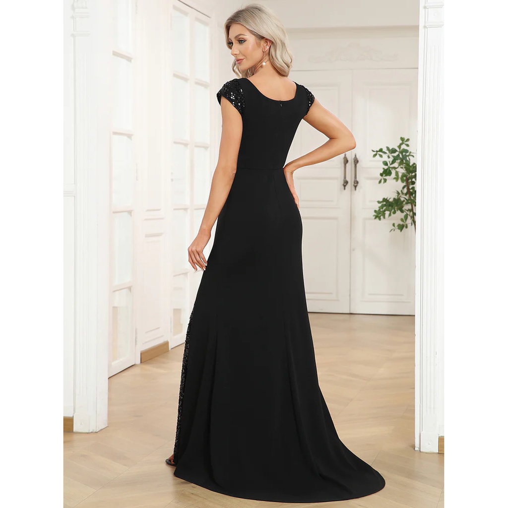 Sleeveless Deep V Neck Fishtail Evening Dresses (Made To Order)