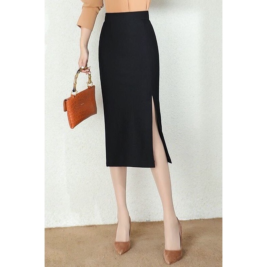 Stretchable Office Work Midi Skirt (Retail)