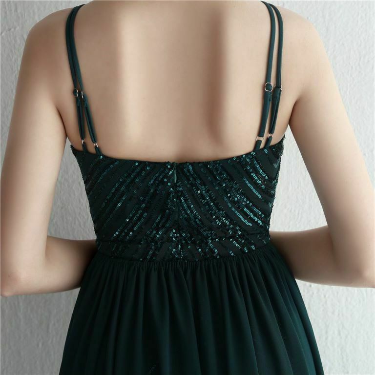 Halter Sequins with Cape Skirt in Mermaid Style Evening Gowns (Green) (Retail)