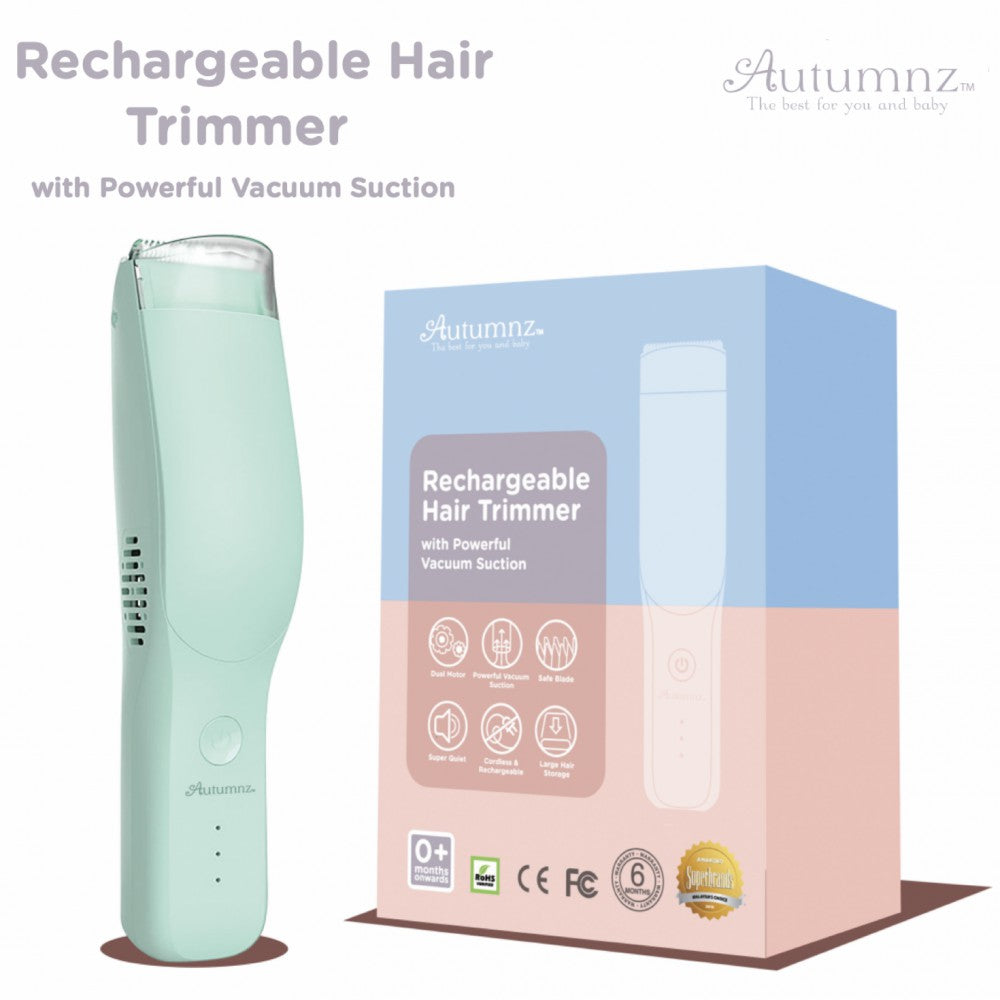 Autumz Rechargable Hair Trimmer with powerful Vacuum suction (Turquoise)-Bebehaus