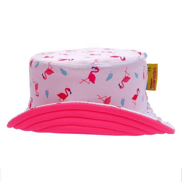 Cheekaaboo Reversible UPF 50+ Bucket Sun Hat-Salmon Pink Flamingo-Bebehaus