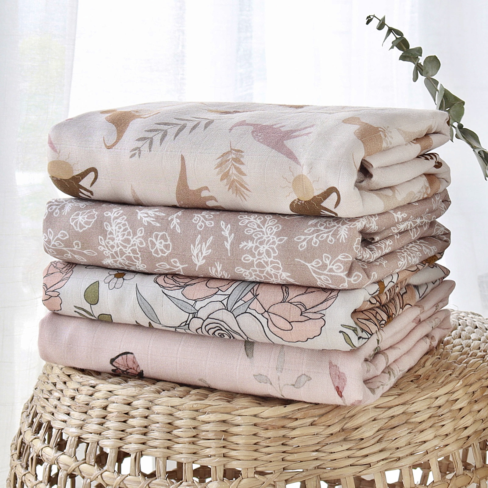 Joey&Mom Multipurpose Swaddle Bamboo Cotton Bundle 3in1-Bebehaus